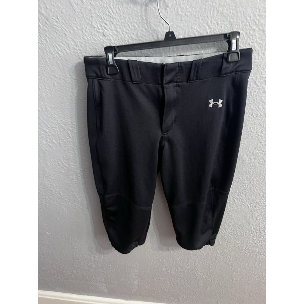 Under Armour Kids Girls Black Cropped Softball Pants Size YLG